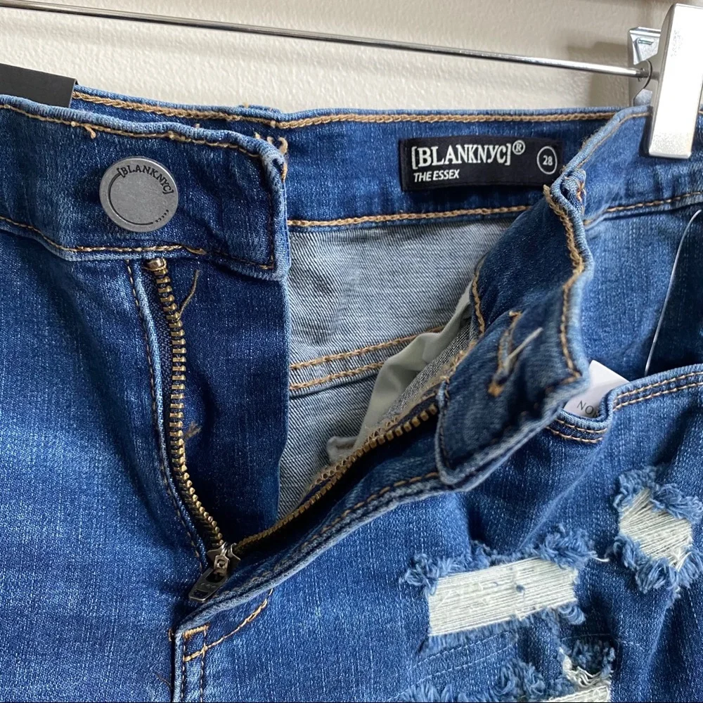 Blank NYC The Essex Rip and Repair Denim Shorts Size 28